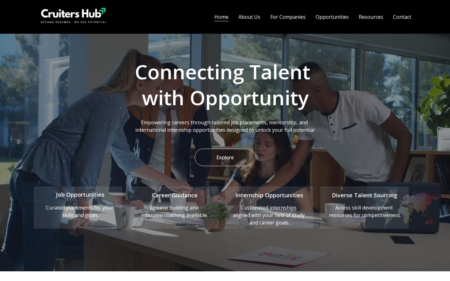 Cruiters Hub site preview