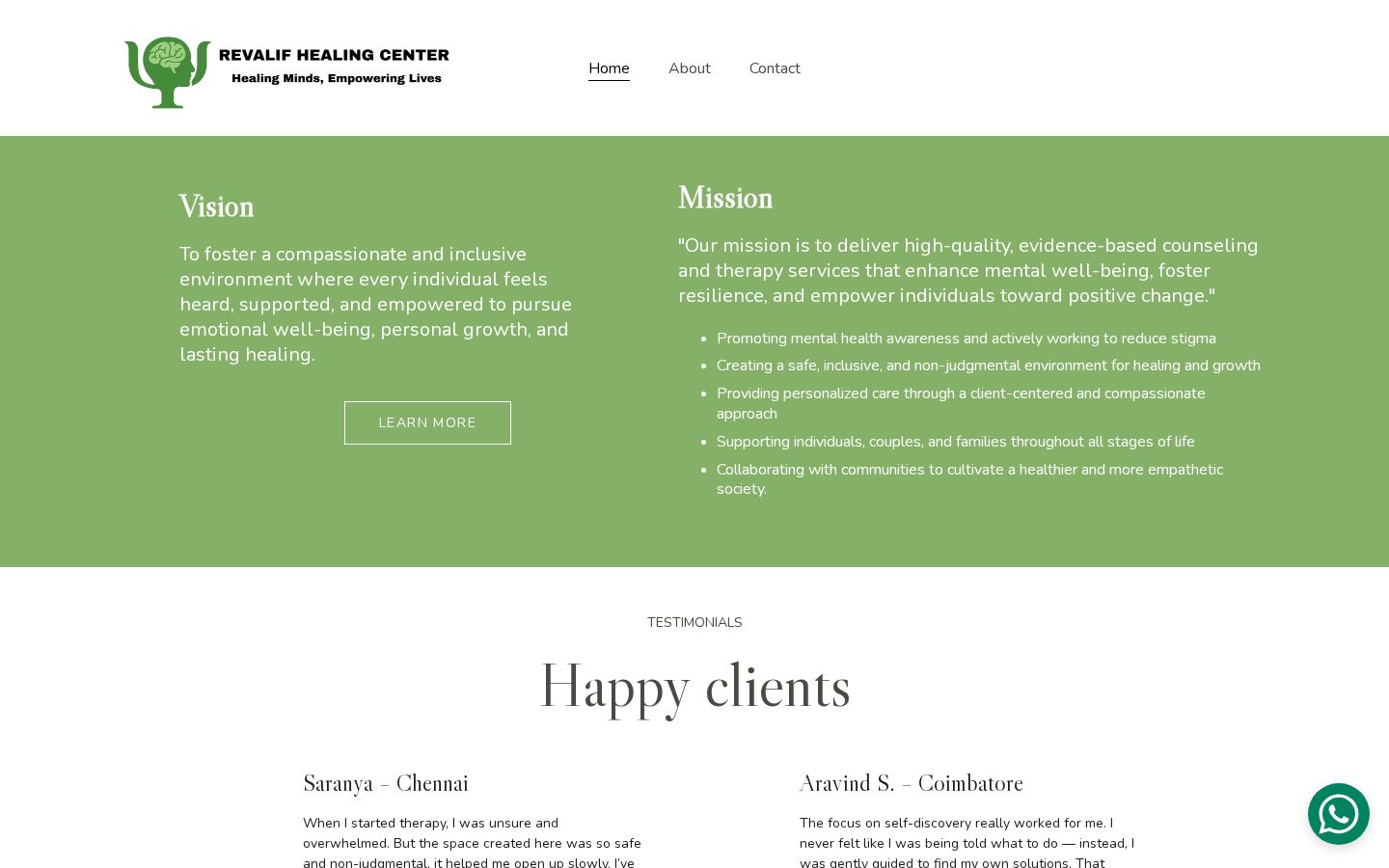 Revalif Healing Center site preview
