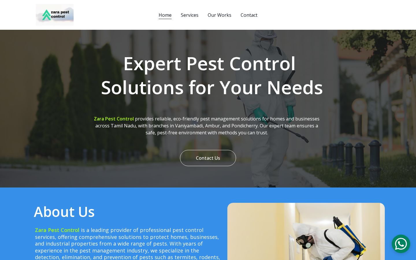 Zara Pest Control site preview